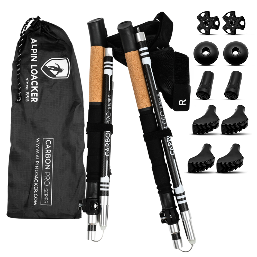 Baskets und Transporttasche. Ideal für Wandern, Trailrunning und Nordic Walking.
