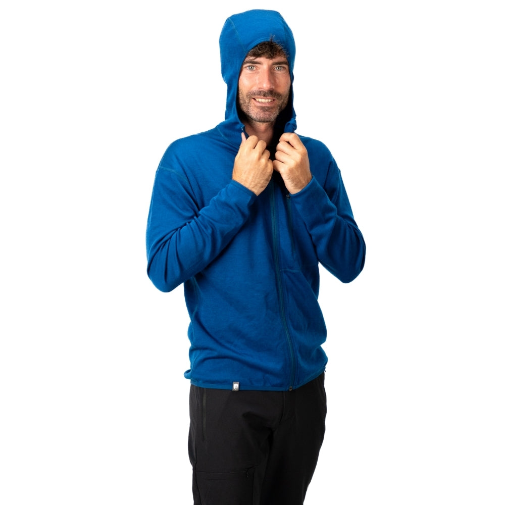m², zieht Kapuze zu. Ideal für Outdoor-Aktivitäten, atmungsaktiv und temperaturregulierend, mit Seitentasche und YKK-Reißverschluss.