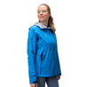Alpin Loacker blue outdoor jacket ladies waterproof with hood, hardshell jacket ladies in blue with hood
