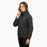 Alpin Loacker Vendita calda giacca invernale da donna, giacca outdoor nera da donna con cappuccio