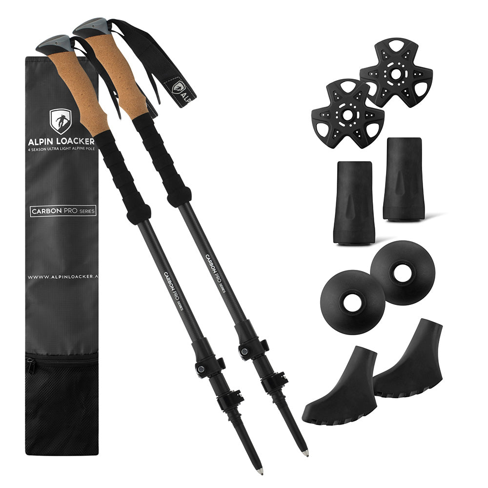 Bastoncini da trekking telescopici in carbonio 