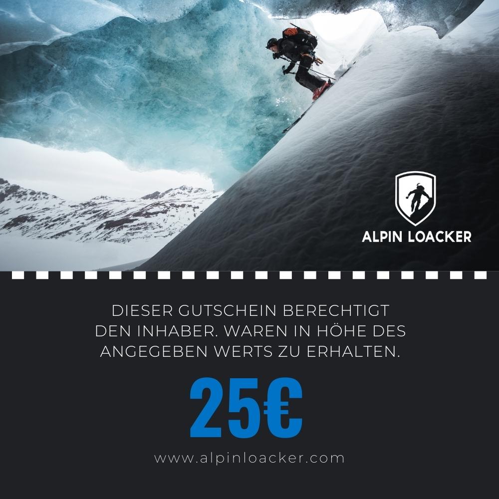 Person auf Snowboard, symbolisiert Abenteuerlust. Ideal für Alpin Loacker Gutschein, flexibel für Outdoor-Produkte einlösbar, perfekt für abenteuerliebende Freunde und Familie.