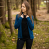 Women's Merino jacket in blue by Alpin Loacker -for outdoor and mountain sports