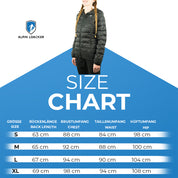 Frau trägt Warme Isolationsjacke Damen mit Wollfutter von Alpin Loacker, ideal für Herbst und Winter, nachhaltig aus recycelten Materialien gefertigt.