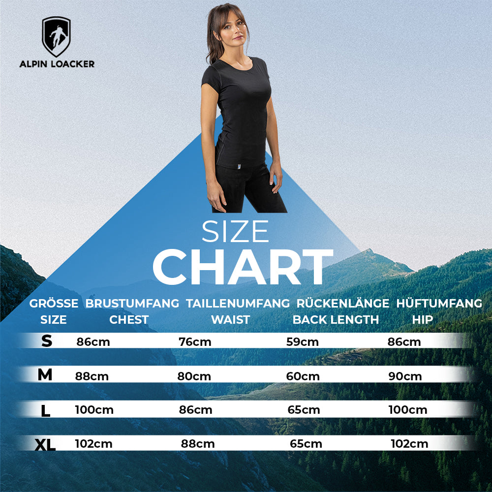 Frau in einem Merino T-Shirt Damen 150g/m2 vor Bergkulisse, ideal für Outdoor-Aktivitäten, kombiniert Komfort und Strapazierfähigkeit der Corespun Merinowolle.