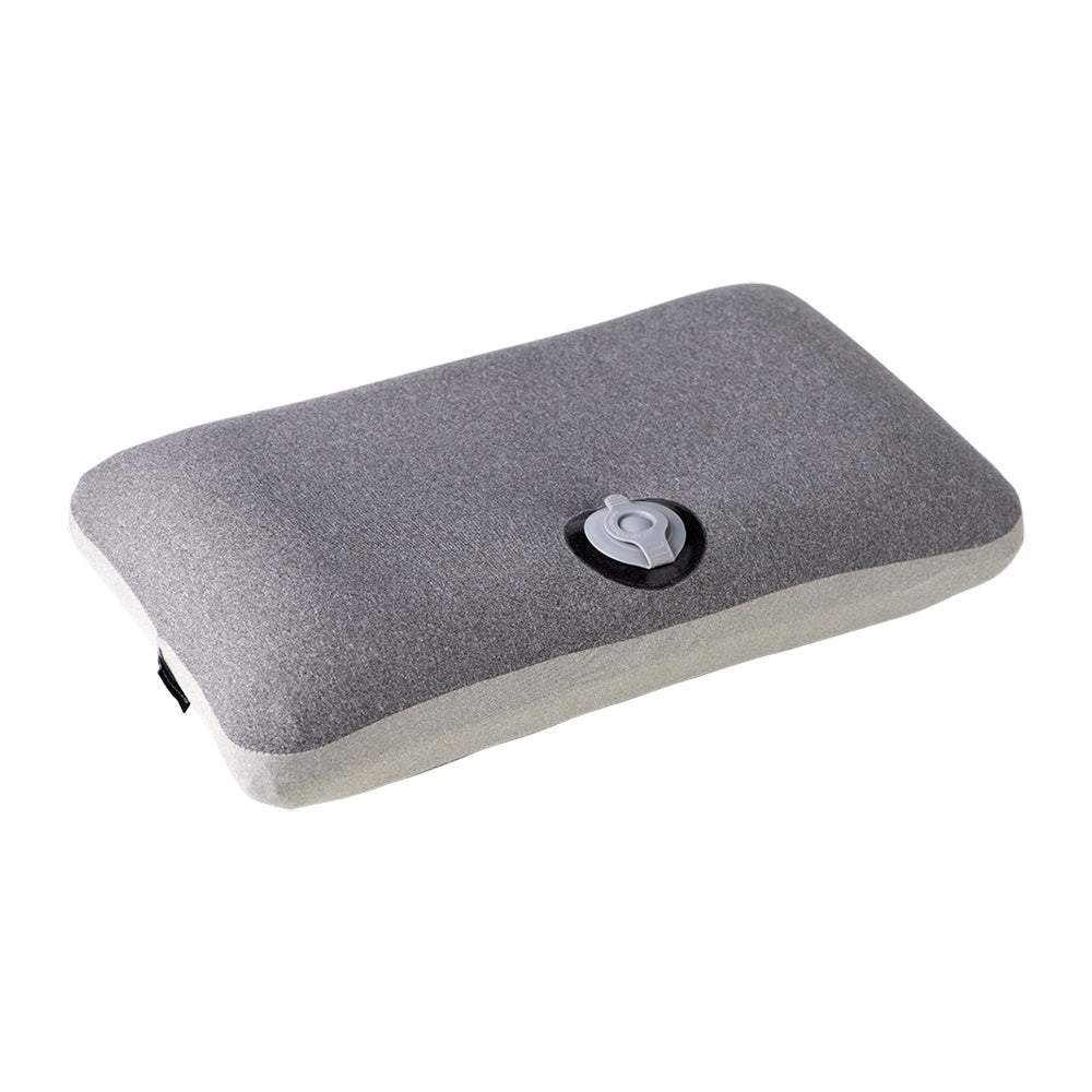 Leichtes Reisekissen aufblasbar mit Knopf, ideal für Outdoor-Abenteuer, bietet ergonomische Unterstützung und Komfort durch weichen Polyesterbezug. Perfekt für Camping und Reisen.