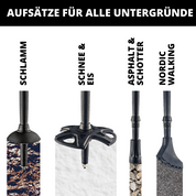 Aufsätze für Wanderstöcke, ideal für Schnee, Schlamm, Asphalt, Wandern, Nordic Walking. Robuste Ersatzteile, kompatibel mit Alpin Loacker Stöcken, für vielseitige Anpassung.