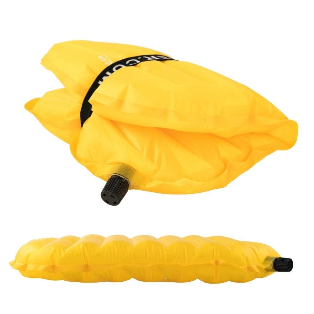Uni Sit Pad Pro Outdoor Sitzkissen, aufblasbar mit schwarzem Ventil, ideal für Camping und Reisen, kompakt und leicht, aus robustem Nylon für bequemen Sitzkomfort.