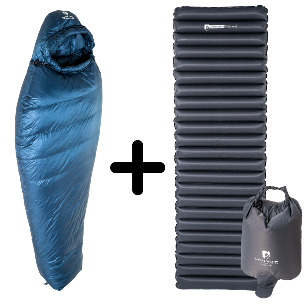 Daunenschlafsack und  Leichte Isomatte Set, 3 Jahreszeiten Schlafsack und Isomatte 