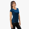 Alpin Loacker T-shirt mérinos femme bleu, chemise fonctionnelle légère en mérinos avec TECHNOLOGIE CORESPUN, acheter des vêtements mérinos en ligne