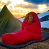 4 seasons red down sleeping bag - outdoor sleeping in Nepal