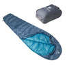 Blue ultra light down sleeping bag from Alpin Loacker with practical bag, Alpin Loacker ultralight sleeping bag in blue with stuff sack